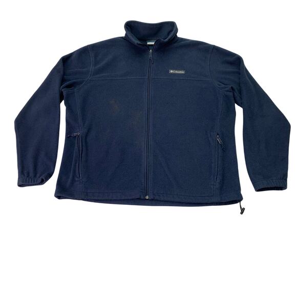 Columbia Mens XL Navy Blue Full Zip Long Sleeve Jacket Cinch Waist READ - Picture 2 of 11